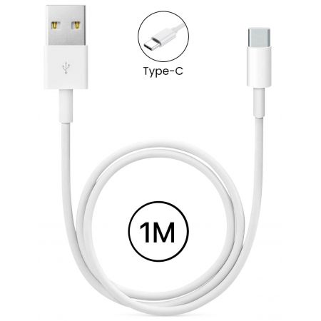 Câble Micro USB Type-C 1m 2A - Blanc